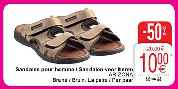 Promotions Sandales pour homme - sandalen voor heren arizona - Produit maison - Cora - Valide de 01/08/2020 à 31/08/2020 chez Cora
