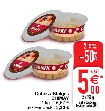 Promoties Cubes - blokjes chimay - Chimay - Geldig van 04/08/2020 tot 10/08/2020 bij Cora