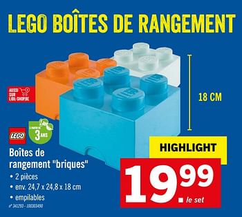 Promotions Boîtes de rangement briques - Lego - Valide de 10/08/2020 à 14/08/2020 chez Lidl