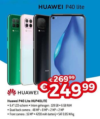 Promoties Huawei p40 lite hup40lite - Huawei - Geldig van 01/08/2020 tot 31/08/2020 bij Exellent