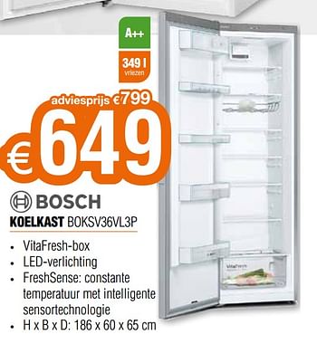 Promoties Bosch koelkast boksv36vl3p - Bosch - Geldig van 01/08/2020 tot 31/08/2020 bij Expert