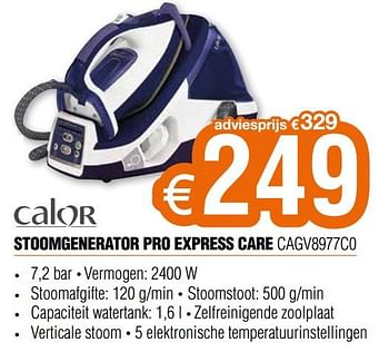 Promoties Calor stoomgenerator pro express care cagv8977c0 - Calor - Geldig van 01/08/2020 tot 31/08/2020 bij Expert