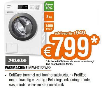 Promoties Miele wasmachine miwed135wps - Miele - Geldig van 01/08/2020 tot 31/08/2020 bij Expert
