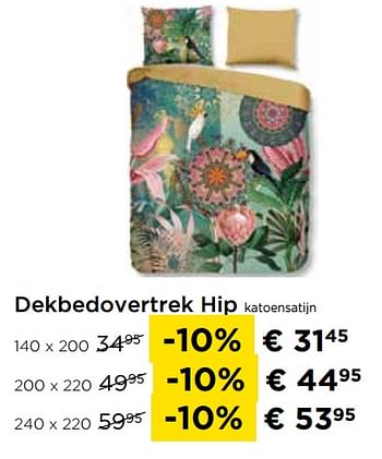 Promoties Dekbedovertrek hip katoensatijn - Huismerk - Molecule - Geldig van 01/08/2020 tot 31/08/2020 bij Molecule