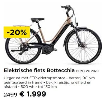 Promoties Elektrische fiets bottecchia be19 evo 2020 - Bottecchia - Geldig van 01/08/2020 tot 31/08/2020 bij Molecule