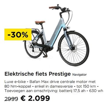 Promoties Elektrische fiets prestige navigator - Prestige - Geldig van 01/08/2020 tot 31/08/2020 bij Molecule