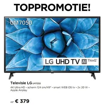 Promoties Televisie lg um7050 49`` - LG - Geldig van 01/08/2020 tot 31/08/2020 bij Molecule