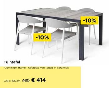 Promoties Tuintafel aluminium frame - tafelblad van tegels in keramiek - Huismerk - Molecule - Geldig van 01/08/2020 tot 31/08/2020 bij Molecule