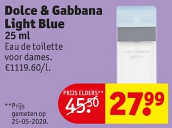 Promoties Dolce + gabbana light blue edt - Dolce & Gabbana - Geldig van 04/08/2020 tot 16/08/2020 bij Kruidvat