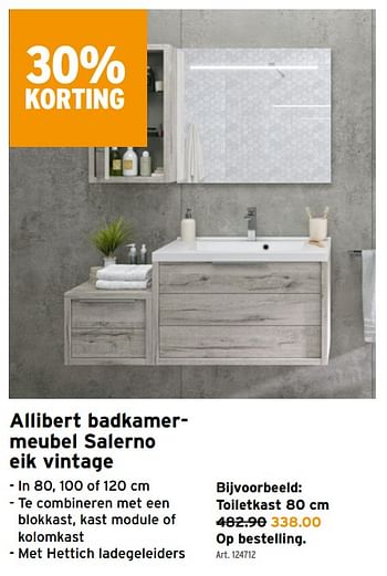 Promoties Allibert badkamermeubel salerno eik vintage - Allibert - Geldig van 05/08/2020 tot 18/08/2020 bij Gamma