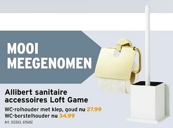 Promoties Allibert sanitaire accessoires loft game - Allibert - Geldig van 05/08/2020 tot 18/08/2020 bij Gamma