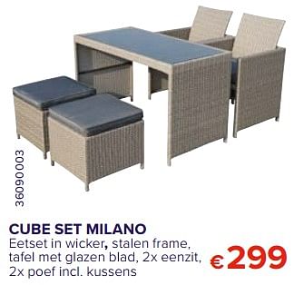 Promoties Cube set milano - Huismerk - Euroshop - Geldig van 01/08/2020 tot 31/08/2020 bij Euro Shop