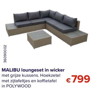Promoties Malibu loungeset in wicker - Huismerk - Euroshop - Geldig van 01/08/2020 tot 31/08/2020 bij Euro Shop