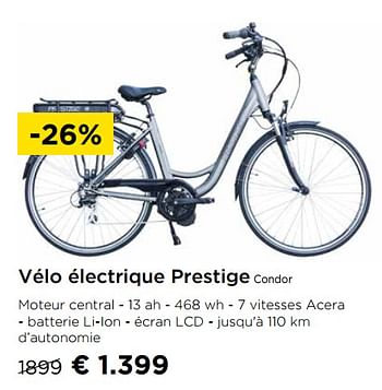 Promotions Vélo électrique prestige condor - Prestige - Valide de 01/08/2020 à 31/08/2020 chez Molecule