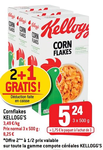Promotions Cornflakes kellogg`s - Kellogg's - Valide de 05/08/2020 à 11/08/2020 chez Smatch