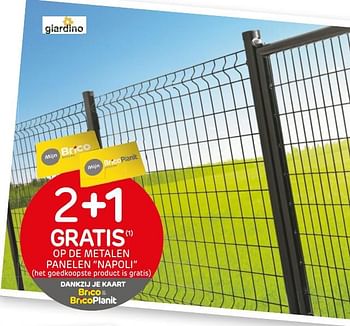 Promoties 2+1 gratis op de metalen panelen napoli - Giardino - Geldig van 12/08/2020 tot 31/08/2020 bij Brico