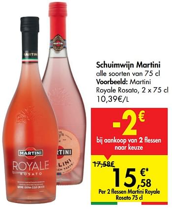 Promoties Schuimwijn martini royale rosato - Schuimwijnen - Geldig van 05/08/2020 tot 17/08/2020 bij Carrefour