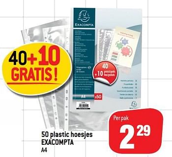 Promoties 50 plastic hoesjes exacompta a4 - Exacompta - Geldig van 05/08/2020 tot 30/09/2020 bij Match