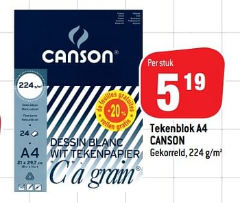 Promoties Tekenblok a4 canson - Canson - Geldig van 05/08/2020 tot 30/09/2020 bij Match