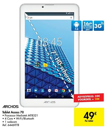 Promoties Archos tablet access 70 - Archos - Geldig van 05/08/2020 tot 17/08/2020 bij Carrefour