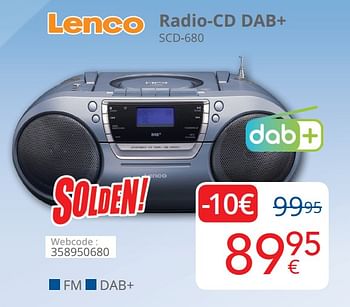 Promotions Lenco radio-cd dab+ scd-680 - Lenco - Valide de 01/08/2020 à 31/08/2020 chez Eldi
