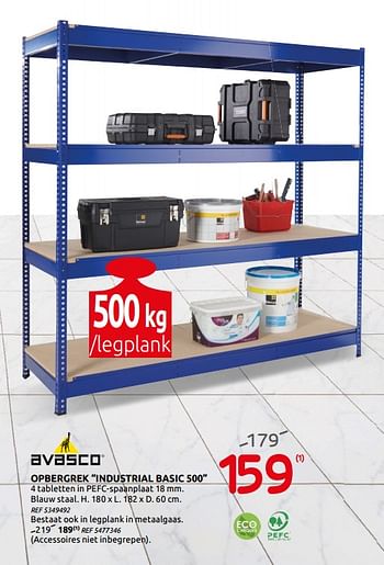 Promotions Opbergrek industrial basic 500 - Avasco - Valide de 12/08/2020 à 31/08/2020 chez BricoPlanit