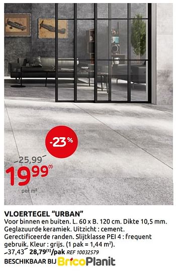 Promoties Vloertegel urban - Huismerk - BricoPlanit - Geldig van 12/08/2020 tot 31/08/2020 bij BricoPlanit