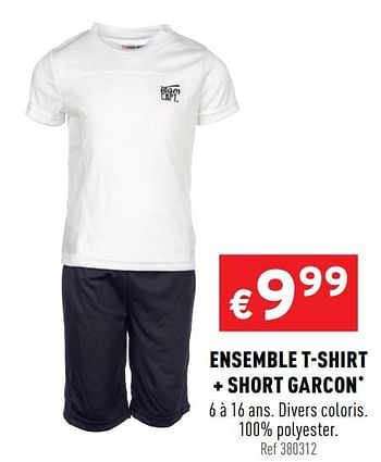 Promotions Ensemble t-shirt + short garcon - Produit maison - Trafic  - Valide de 05/08/2020 à 09/08/2020 chez Trafic