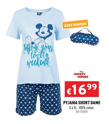 Promotions Pyjama short dame - Mickey Mouse - Valide de 05/08/2020 à 09/08/2020 chez Trafic
