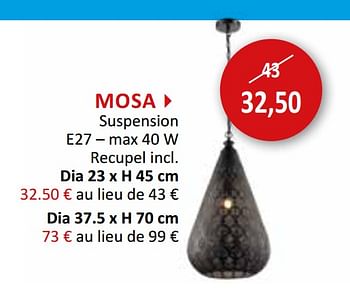 Promotions Mosa suspension - Produit maison - Weba - Valide de 01/08/2020 à 31/08/2020 chez Weba