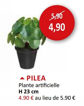 Promotions Pilea plante artificielle - Produit maison - Weba - Valide de 01/08/2020 à 31/08/2020 chez Weba