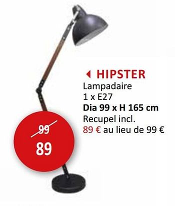 Promoties Hipster lampadaire - Huismerk - Weba - Geldig van 01/08/2020 tot 31/08/2020 bij Weba