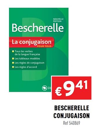 Promotions Bescherelle conjugaison - Bescherelle - Valide de 05/08/2020 à 09/08/2020 chez Trafic
