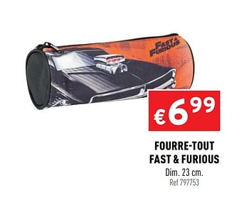 Promotions Fourre-tout fast + furious - Fast & Furious - Valide de 05/08/2020 à 09/08/2020 chez Trafic