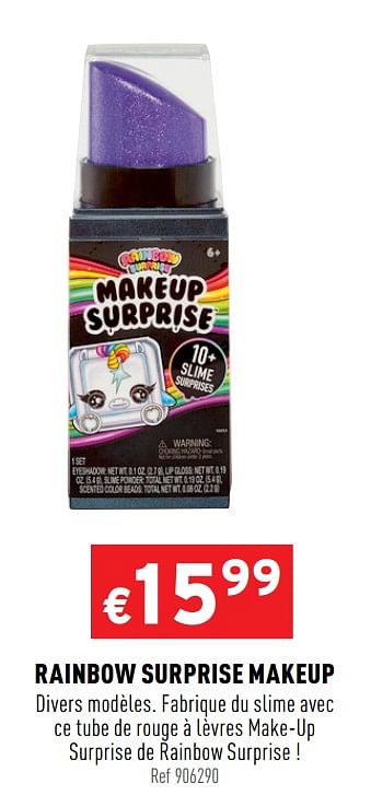 Promotions Rainbow surprise makeup - Rainbow - Valide de 05/08/2020 à 09/08/2020 chez Trafic