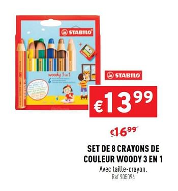 Promotions Set de 8 crayons de couleur woody 3 en 1 - Stabilo - Valide de 05/08/2020 à 09/08/2020 chez Trafic