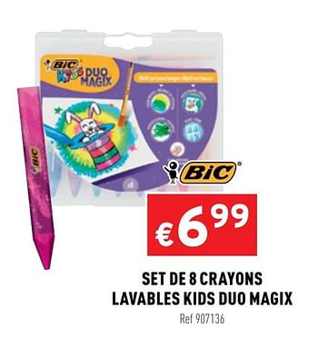 Promotions Set de 8 crayons lavables kids duo magix - BIC - Valide de 05/08/2020 à 09/08/2020 chez Trafic