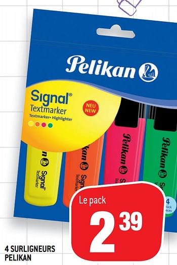 Promoties 4 surligneurs pelikan - Pelikan - Geldig van 05/08/2020 tot 30/09/2020 bij Match