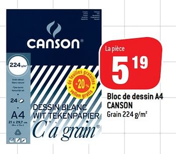 Promoties Bloc de dessin a4 canson - Canson - Geldig van 05/08/2020 tot 30/09/2020 bij Match