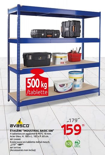 Promotions Étagère industrial basic 500 avasco - Avasco - Valide de 12/08/2020 à 31/08/2020 chez BricoPlanit
