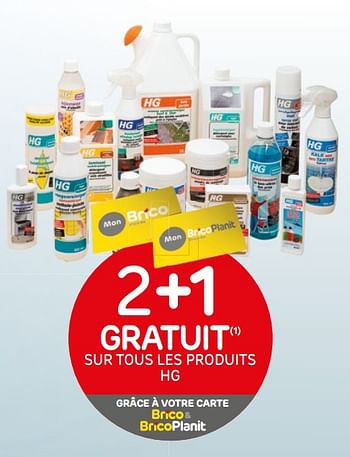 Promotions 2+1 gratuit sur tous les produits hg - HG - Valide de 12/08/2020 à 31/08/2020 chez BricoPlanit