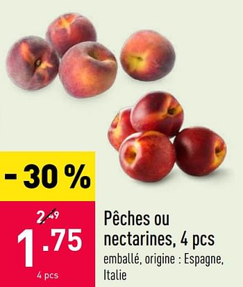 Promotions Pêches ou nectarines - Produit maison - Aldi - Valide de 10/08/2020 à 21/08/2020 chez Aldi
