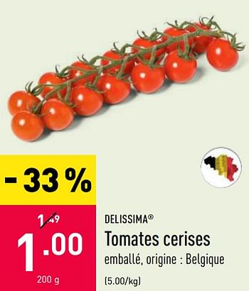 Promotions Tomates cerises - Produit maison - Aldi - Valide de 10/08/2020 à 21/08/2020 chez Aldi