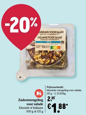 Promoties Zadenmengeling voor salade - Huismerk - Delhaize - Geldig van 06/08/2020 tot 12/08/2020 bij Delhaize