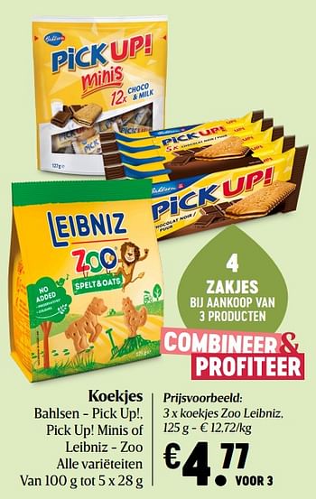 Promotions Koekjes bahlsen - pick up!, pick up! minis of leibniz - zoo - Produit Maison - Delhaize - Valide de 06/08/2020 à 12/08/2020 chez Delhaize