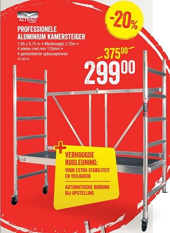 Promotions Professionele aluminium kamersteiger - Altrad - Valide de 30/07/2020 à 23/08/2020 chez HandyHome