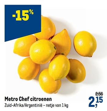 Promoties Metro chef citroenen - Huismerk - Makro - Geldig van 12/08/2020 tot 25/08/2020 bij Makro