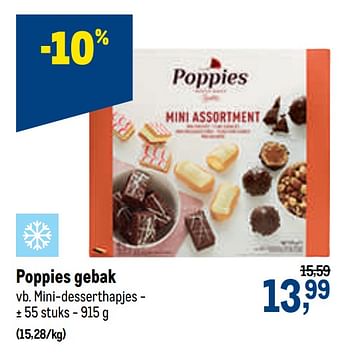 Promotions Poppies gebak mini-desserthapjes - Poppies - Valide de 12/08/2020 à 25/08/2020 chez Makro