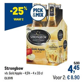 Promotions Strongbow gold apple - Strongbow - Valide de 12/08/2020 à 25/08/2020 chez Makro