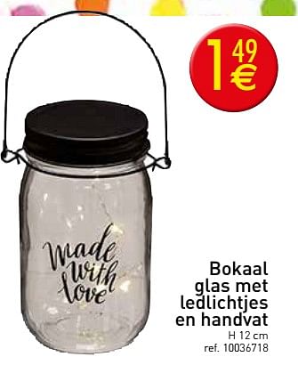 Promoties Bokaal glas met ledlichtjes en handvat - Huismerk - Yess - Geldig van 03/08/2020 tot 15/08/2020 bij yess!